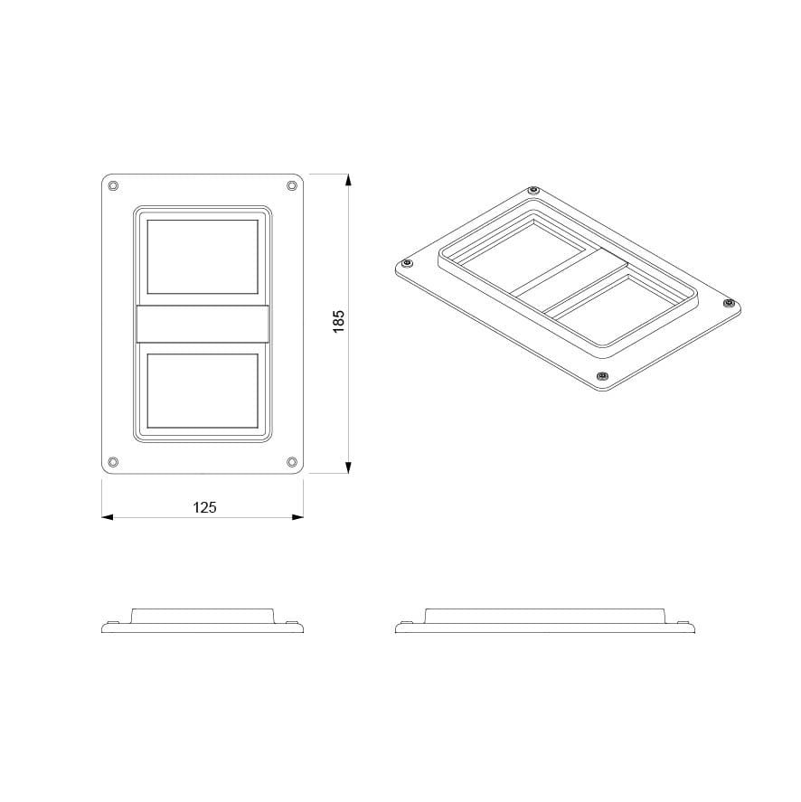 Анодированная алюминиевая пластина для розеток и выключателей Genuit Graphite ARCH-00141383 - Вид №14