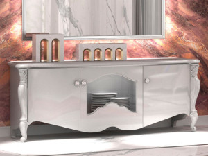 Деревянный низкий ТВ-шкаф