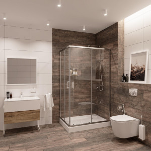 Душевое ограждение NG- 6611-08 (120*90*190) прямоугольник, двери раздвижные, 1 место