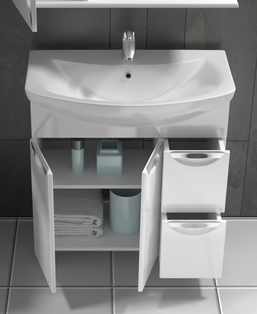 Тумба с раковиной Callao 800 new (Балтика)800⨉470⨉840 мм белый Santreyd sun-id-665189 - Вид №2