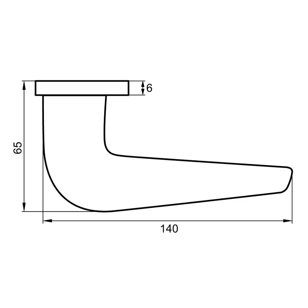 Дверные ручки Puerto Slim Макиато без запирания цвет матовый хром STLM-2180310 - Вид №4
