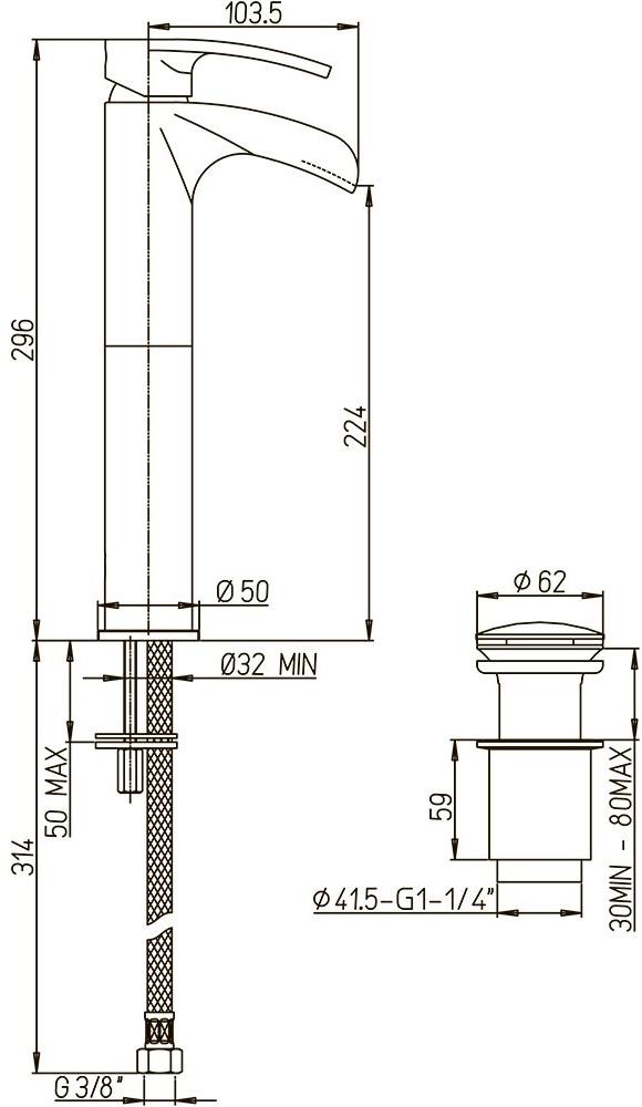 Paini Ovo 86CR211LLWFSSSRKM смеситель для раковины с донным клапаном - Вид №2