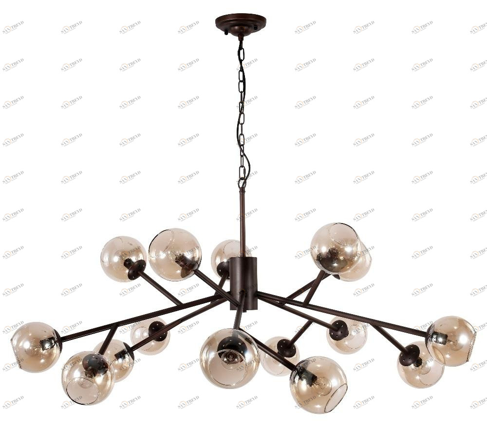 Подвесная люстра Crystal Lux Bueno SP-PL15 янтарная CRYSTAL LUX ДИЗАЙНЕРСКИЕ, BUENO, ШАР 109301 Янтарный 