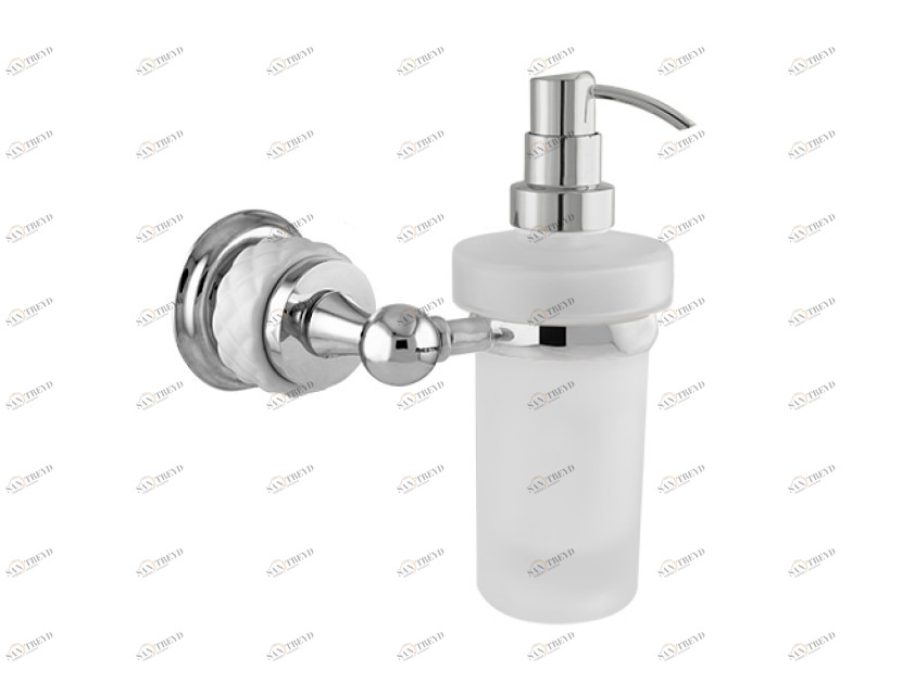 065586.N00.01 Дозатор мыла настенный из белого фарфора Золото 24К Mestre 