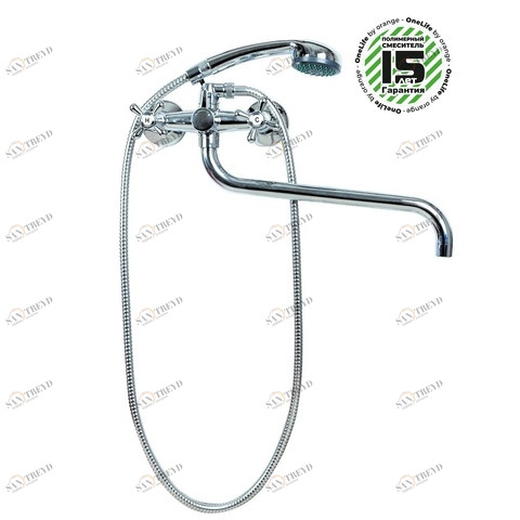 Orange OneLife P03-211cr Полимерный двухвентильный универсальный смеситель, цвет хром Черный матовый sun-id-1517332