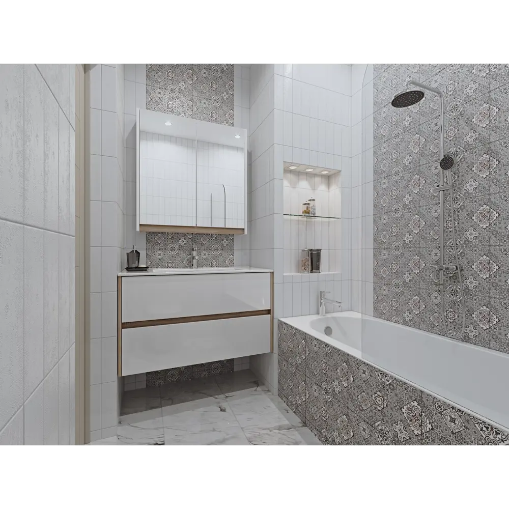 Плитка напольная Marble 41.8x41.8 см, 1.75 м2, цвет белый BELANI STLM-2097929 - Вид №4