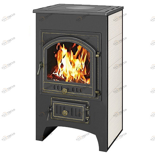 Печь-камин Везувий ПК-02 (205) с плитой (бежевый) 6363