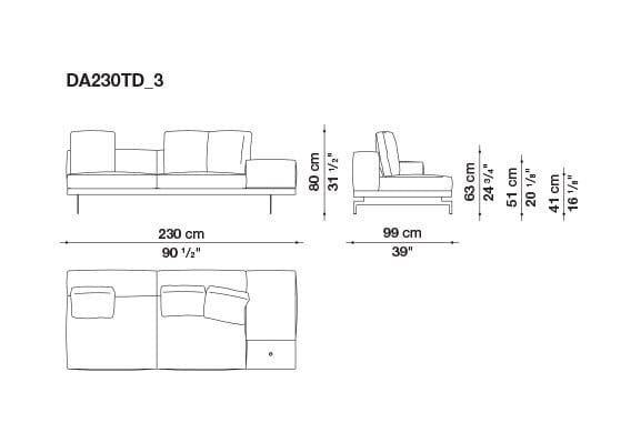 3-местный тканевый диван с полуостровом B&B Italia док ARCH-00061121 - Вид №78