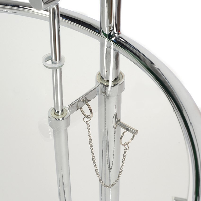 Приставной столик стеклянный с регулировкой высоты Eileen Gray Style Cocktail Table E-1027 SOHO DESIGN EILEEN GRAY 131567 Прозрачный;хром  - Вид №2