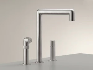 Ceadesign Смеситель для кухни на 3 отверстия из нержавеющей стали с вытяжным душем Cartesio Car 08