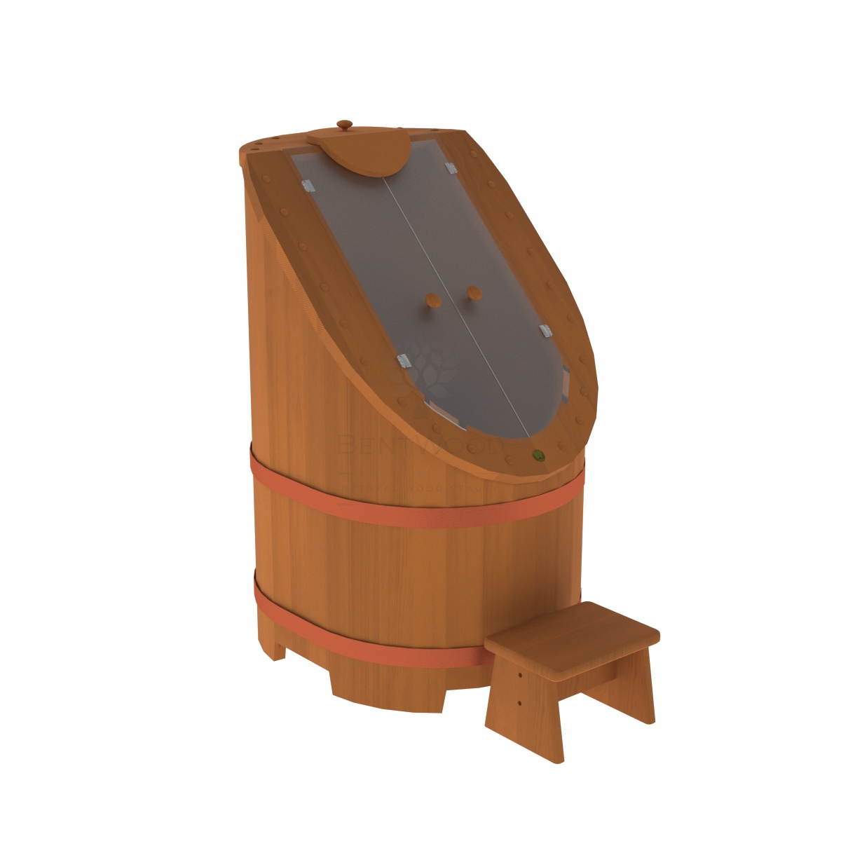 1743 Фитобочка со стеклом "Премиум" цвет коньяк, фурнитура 007 Alyarus 