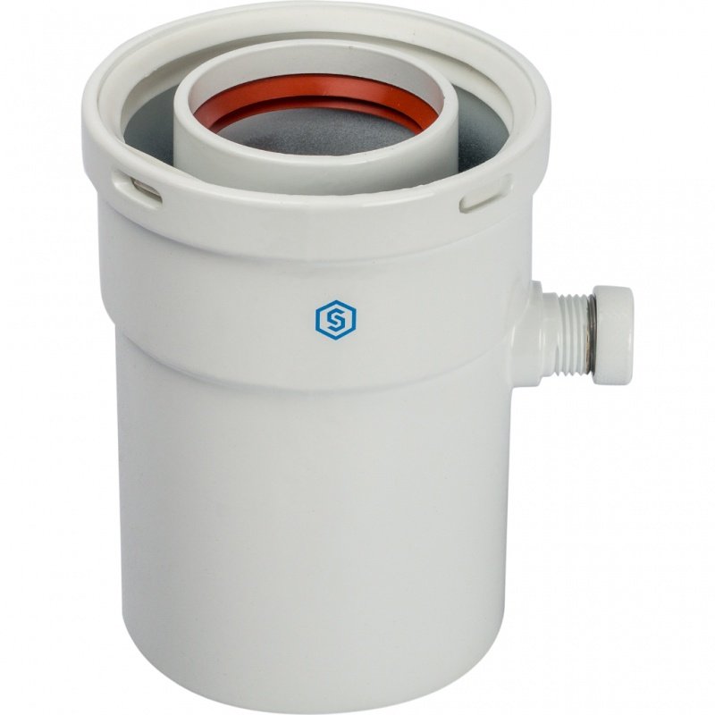 Труба вертикальная STOUT 60/100  с конденсатосборником SCA6010000101 - Вид №2