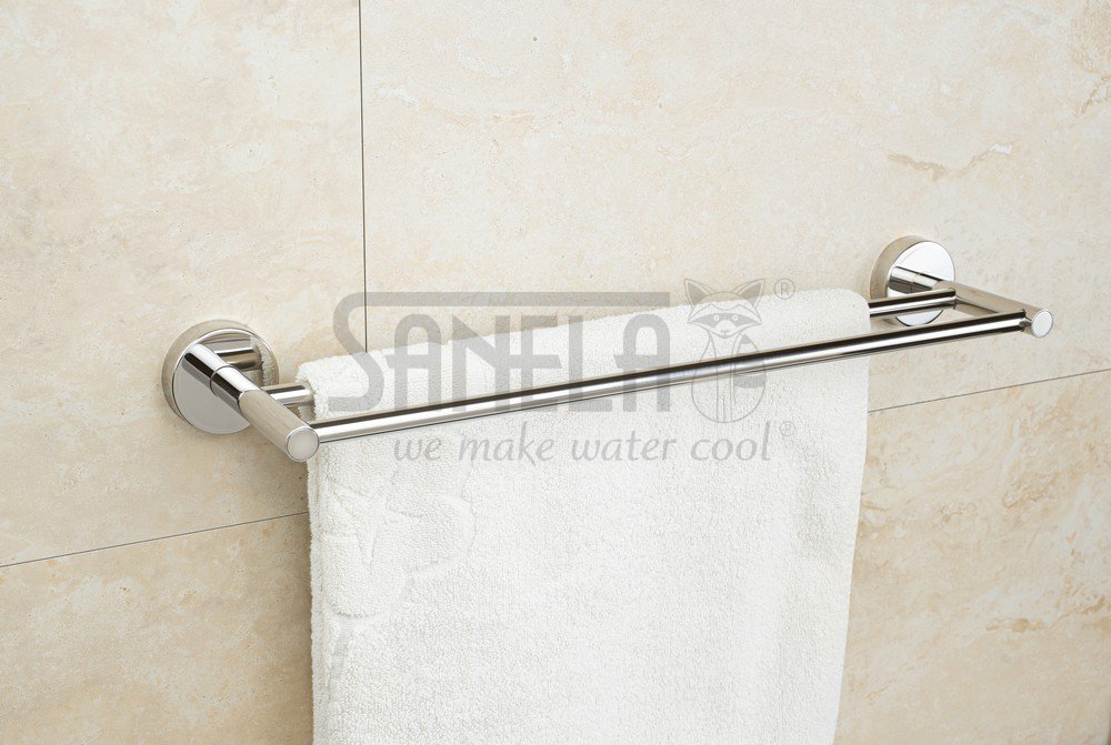 62100 Нержавеющий двойной полотенцедержатель, глянцевая поверхность SANELA  - Вид №3