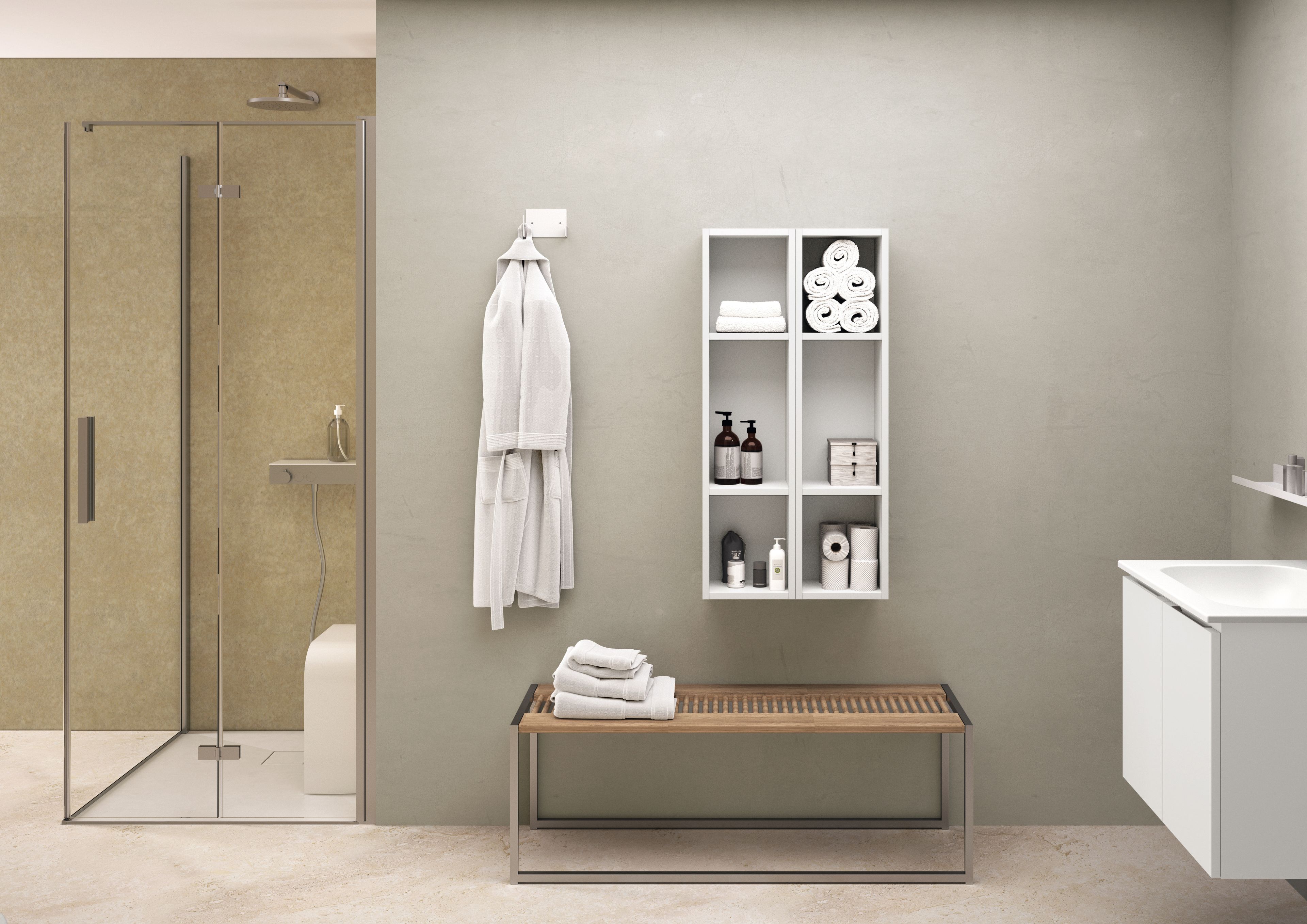 Одноместный туалетный столик с держателем для полотенец Gruppo Geromin Qubo2 ARCH-00031116 - Вид №3