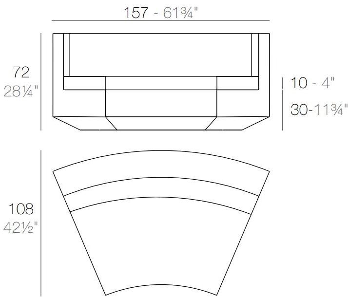 VONDOM Изогнутый модульный диван из полиэтилена Vela sun-id-1406138 - Вид №8