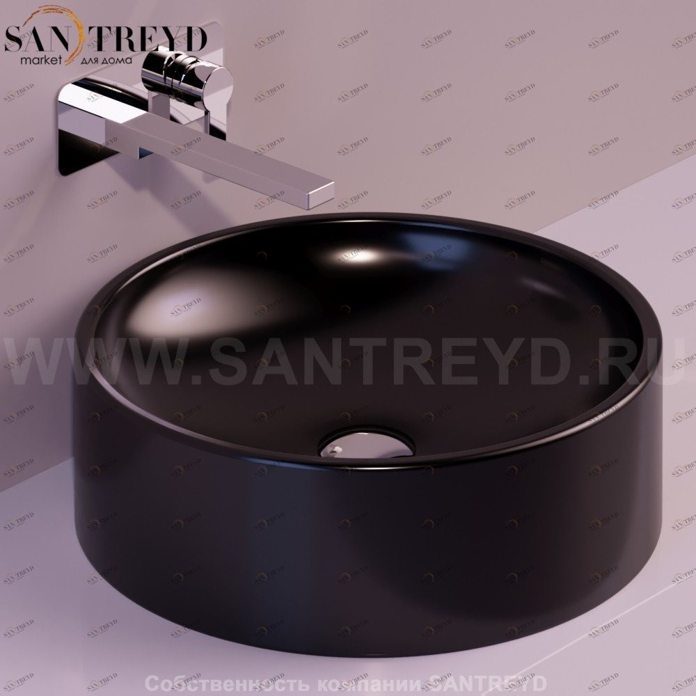 FL10NERO Накладная раковина на столешницу  круглая Simas Flow