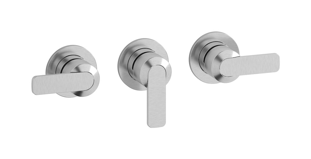 Встроенный смеситель для душа на 3 отверстия с двухходовым дивертером WE ARE IB c6410ss Brushed Nickel C-67