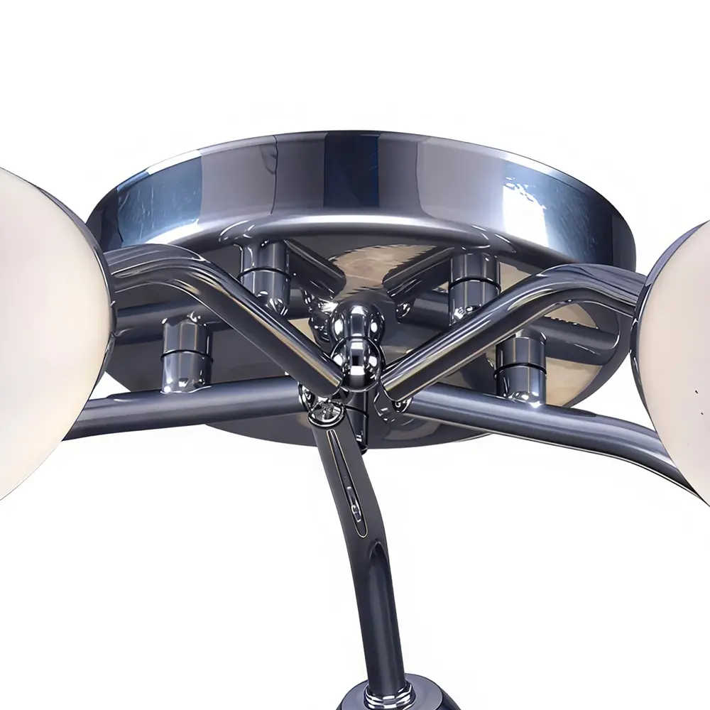 Люстра потолочная Жанр 5 ламп 15 м² цвет серебристый/белый РОССВЕТ STLM-2115886 - Вид №3