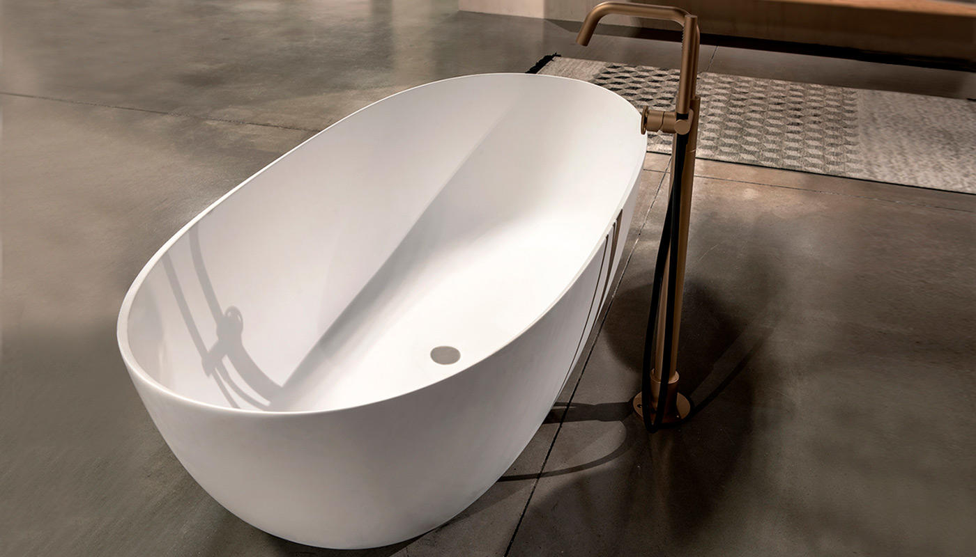 ED-ST24 Edone Ванны Ray Луч Ванна с переливом и сливом click-clack с крышкой из полированного хрома  - Вид №3