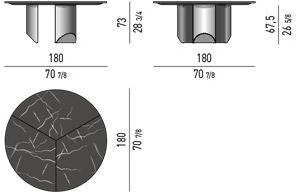 Minotti Круглый мраморный стол для гостиной Wedge sun-id-1384221 - Вид №3