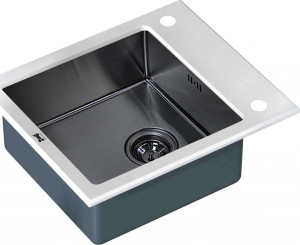 Мойка кухонная ZorG Inox Glass GL-6051-WHITE-GRAFIT из нержавеющей стали и стекла, графит/белый