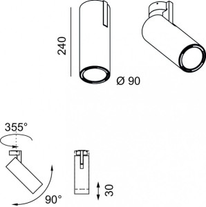 Экструдированный алюминиевый регулируемый светодиодный прожектор с диммером
