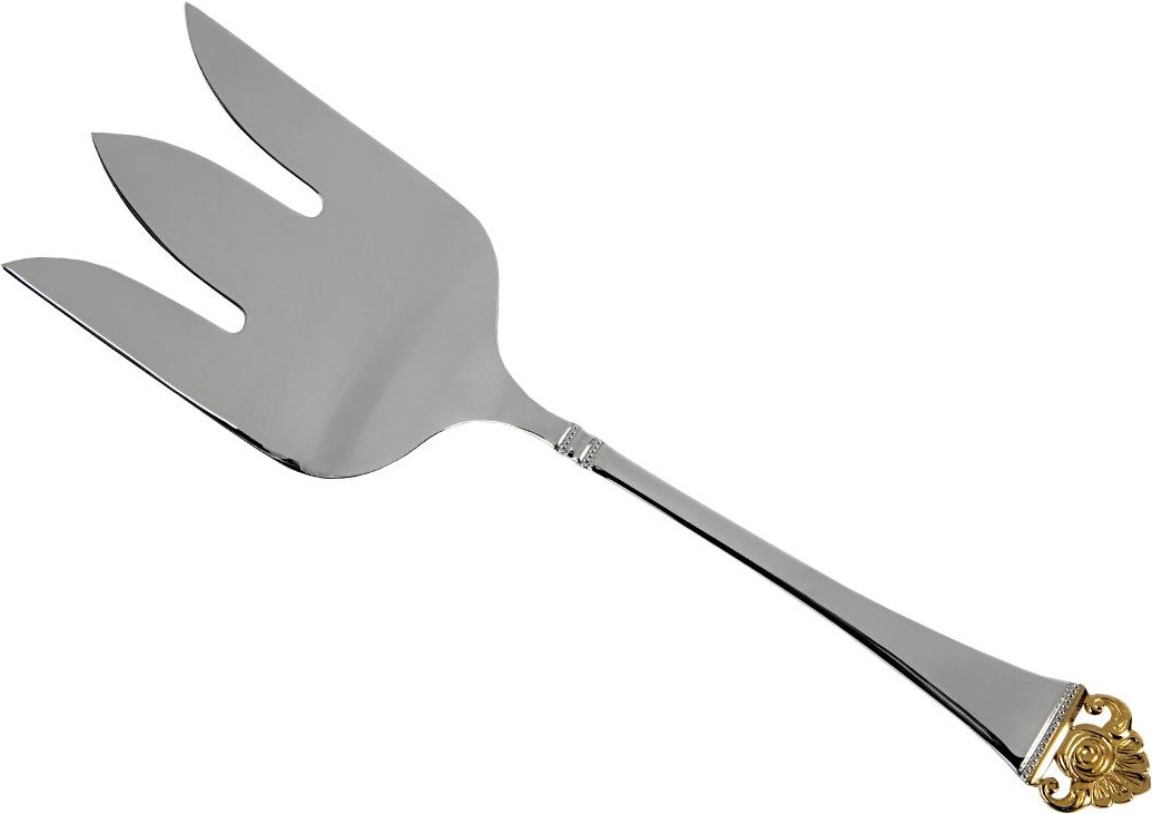 73473 Robbe&Berking Вилка для рыбы сервировочная Robbe&Berking "Розенмустер" 21,6см (серебро 925+позолота) Серебро 925 