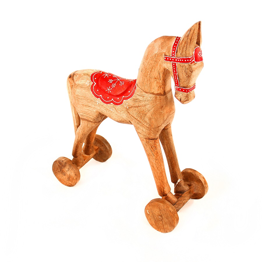 Украшение новогоднее "Лошадка на колесах" Christmas horse, 40х30х13 см ENJOYME  253066 Золото;разноцветный  - Вид №1