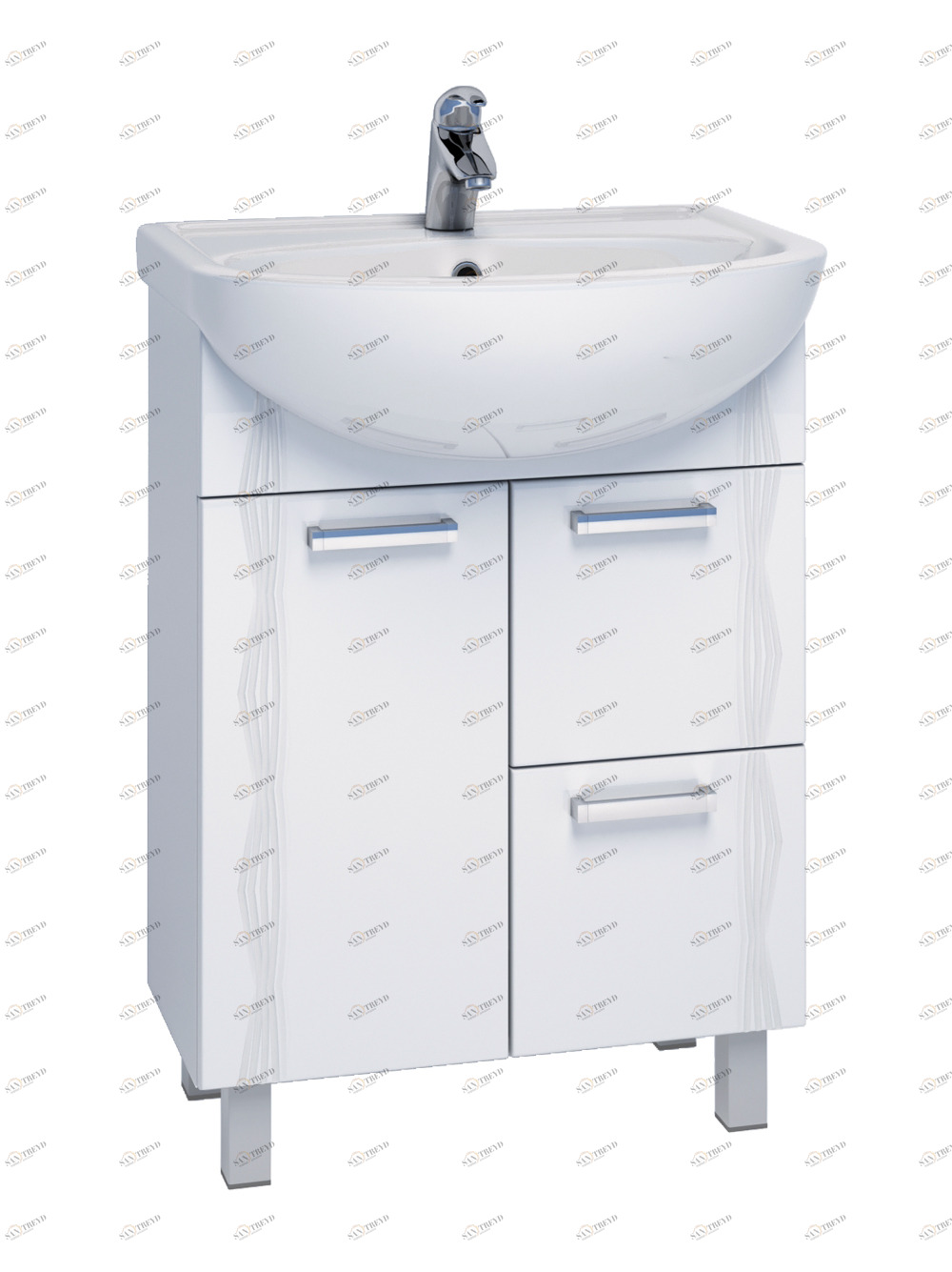 Тумба Atlantic 2-600 с бельевой корзиной (под ум. Уют)600⨉300⨉830 мм белый Santreyd sun-id-665190