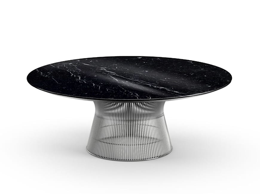 Круглый журнальный столик из мрамора и стали Knoll Platner ARCH-00044218 - Вид №1