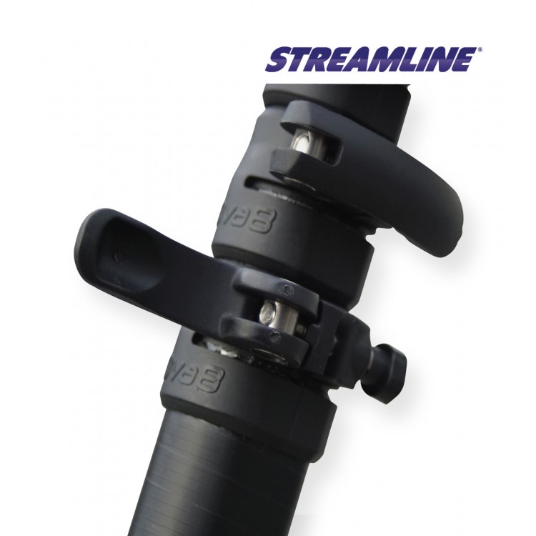UL-POLE-22500 STREAMLINE Карбоновая телескопическая штанга для высотной мойки фасадов и окон с внутренним шлангом с форсунками 22,1 м Модель ULTRALIGHT™ - телескопическая модульная (сборная) карбоновая штанга с 14 секциями из 100% углеродного волокна,длин  - Вид №2