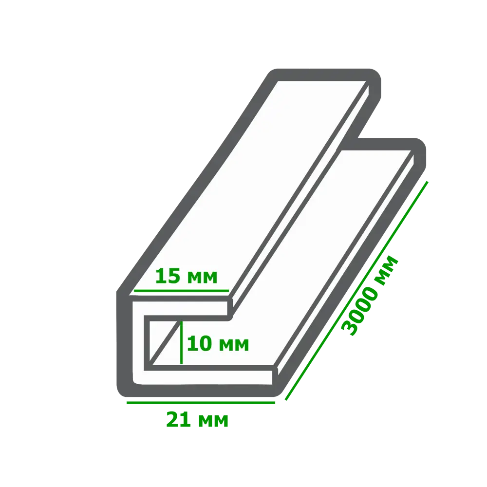 Профиль ПВХ стартовый/финишный Т8/10 мм, 3 м, цвет белый 15496660 STLM-2131793 РСП  - Вид №1