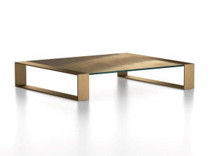 Журнальный столик из стали и хрусталя