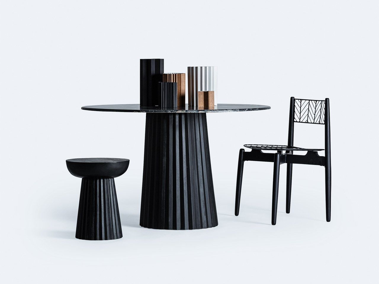 Стул из железа и красного дерева Vical Home Plissé Metal ARCH-00109281 - Вид №3