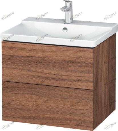 LC624407979 Тумбочка подвесная L-Cube #LC6244 620 x 481 мм Орех натуральный, декор Duravit