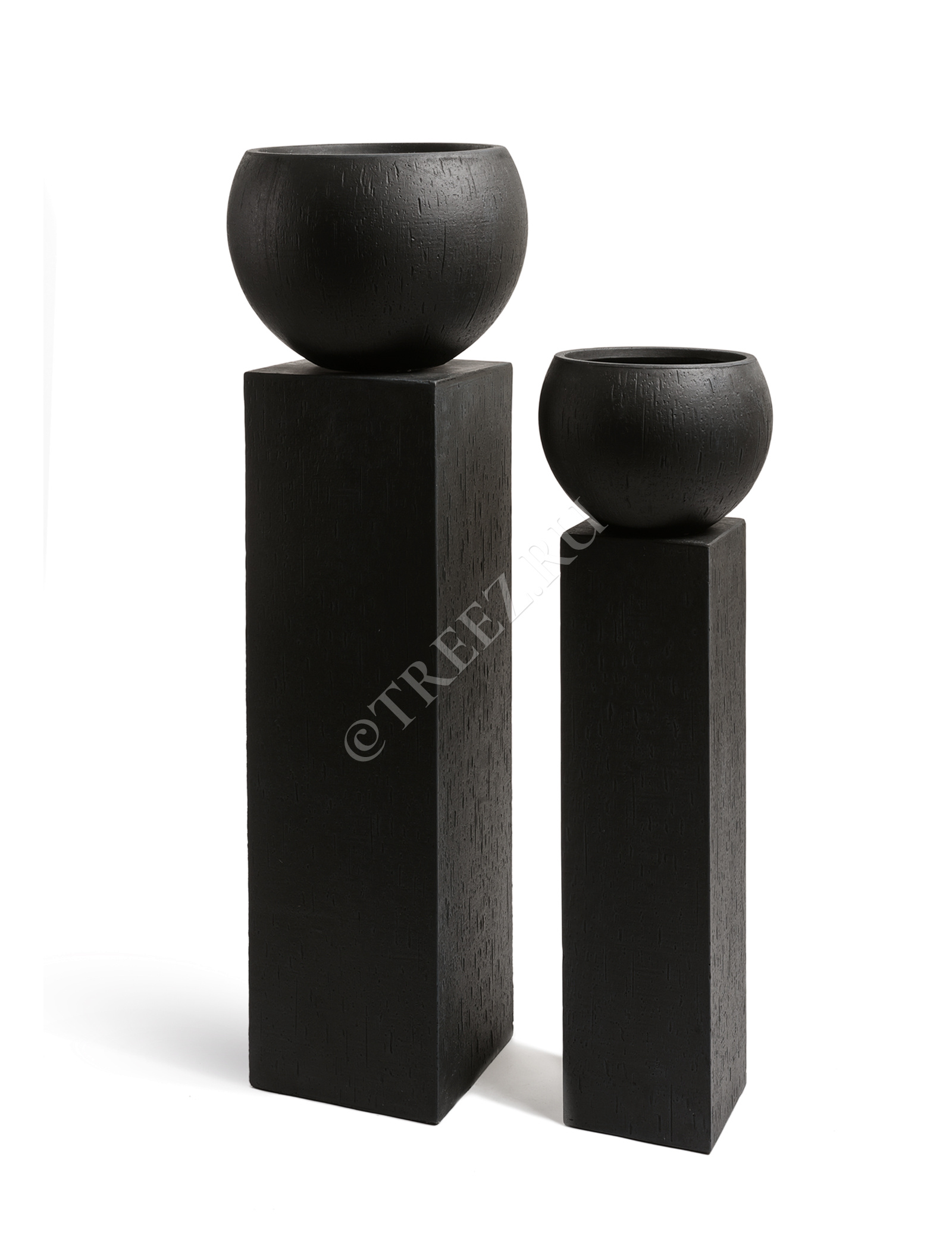 41.1016-0010-BLCK-100 Кашпо  ERGO - серия Cork - Колонна - Антрацит Цветочная коллекция  - Вид №3