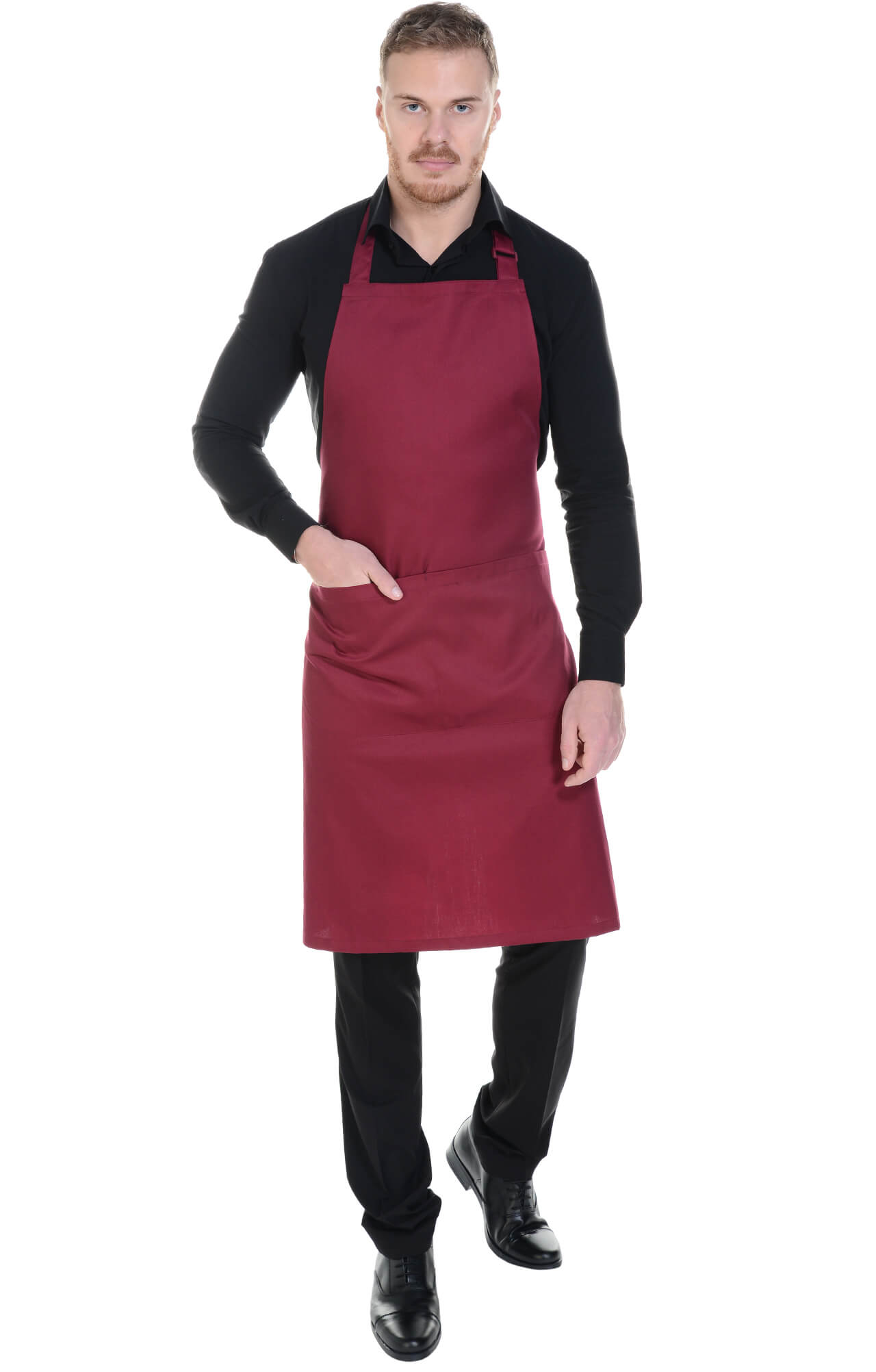 59925 Фартук  с нагрудником, цвет burgundy BARISTA  Одежда для официантов  размер  - Вид №6