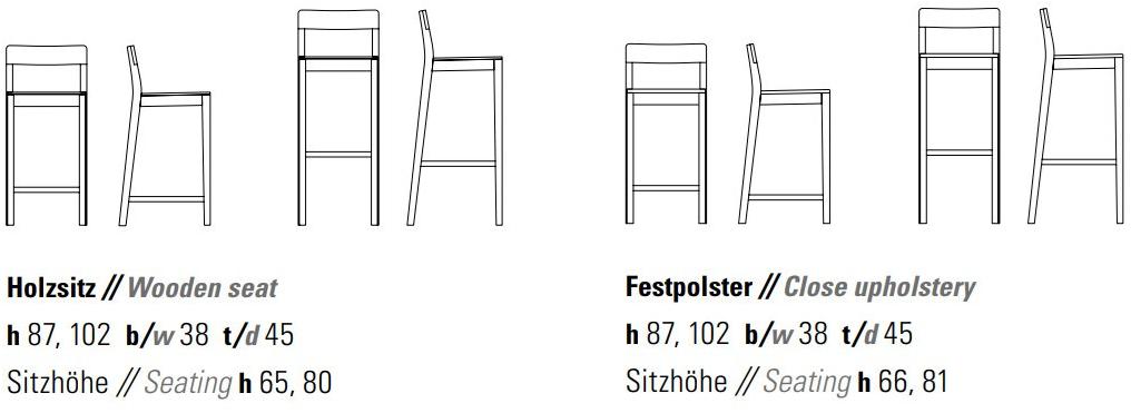 ZEITRAUM Барный стул из массива дерева с подставкой для ног Sit sun-id-1345859 - Вид №9