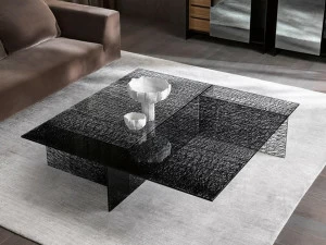 Tonelli Design Квадратный стеклянный журнальный столик Sestante