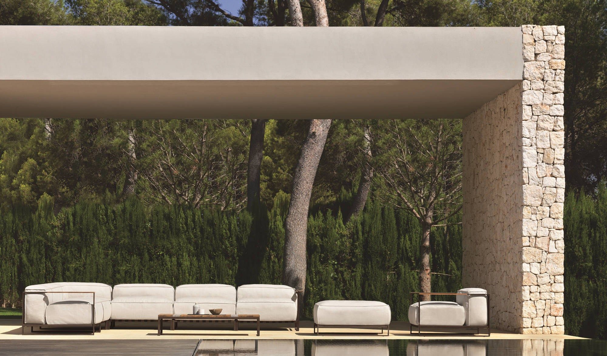 Тканевый угловой модульный садовый диван Talenti Casilda ARCH-00138038 - Вид №3