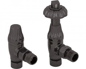 HAN003 Впускной термостатический клапан радиатора Crocus Wheel 15 мм (черный никель) Сarronheating