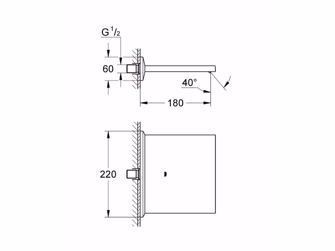 Настенный дозирующий носик для ванны / душа Grohe Allure Brilliant ARCH-00128773 - Вид №3