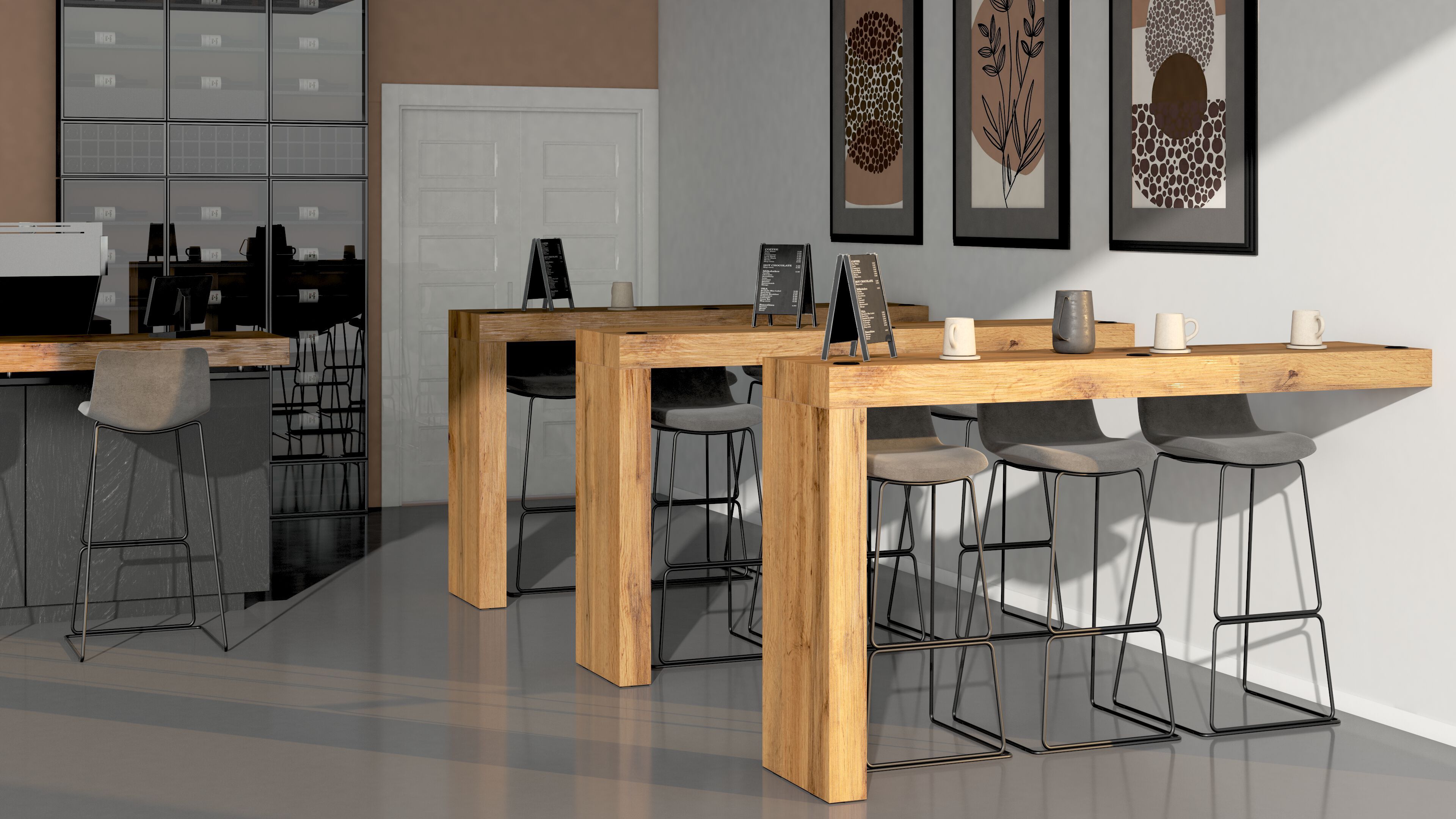 Высокий стол на полуострове в меламине с беспроводным зарядным устройством Mobili Fiver Evolution ARCH-00028433 - Вид №18