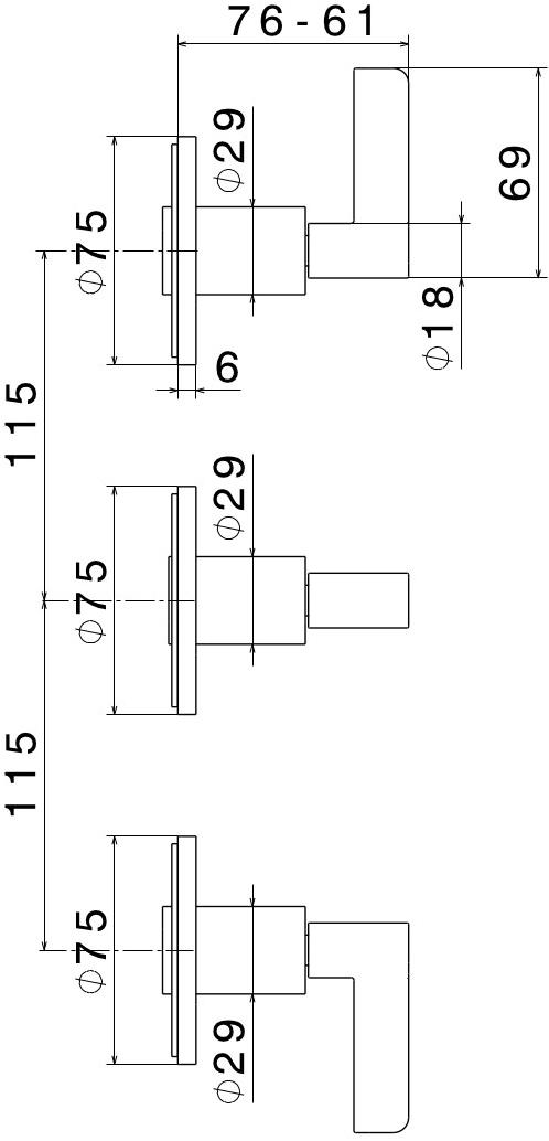 newform Встраиваемый смеситель для душа на 3 отверстия с переключателем Blink chic 71072e - 71172e - Вид №2