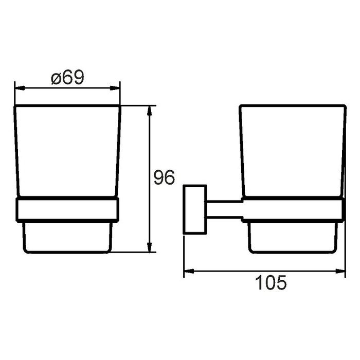 SOLSMG0M45 Milardo Solomon Подстаканник одинарный настенный Solomon Россия - Вид №1