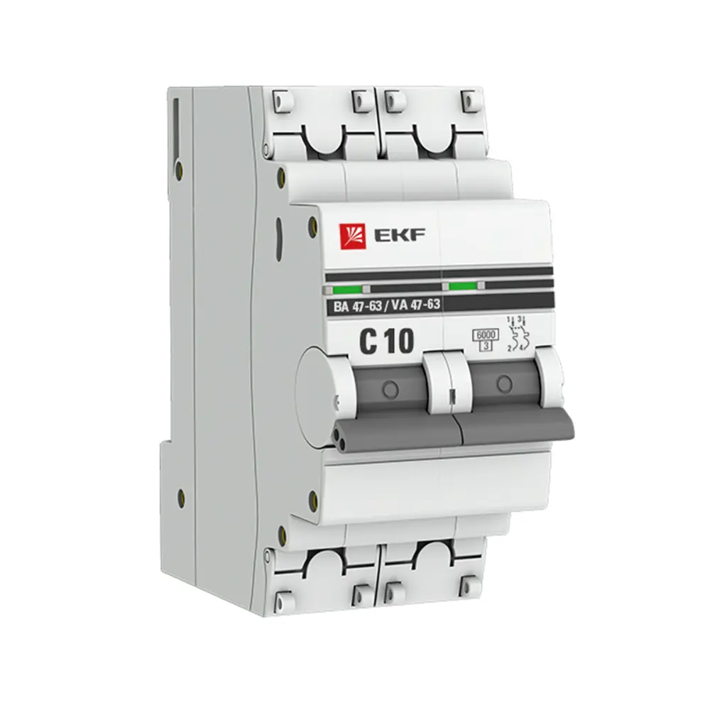Автоматический выключатель EKF PROxima ВА47-63 2P C10 А 6 кА mcb4763-6-2-10C-pro 82421243 STLM-2099693 