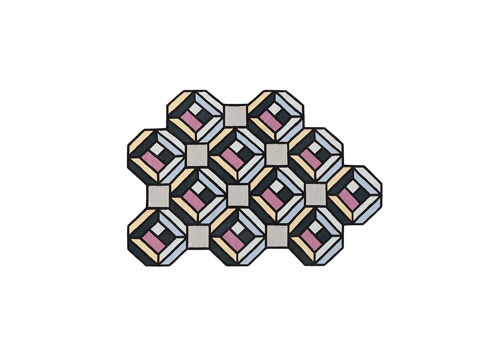 054114 Ковер Tetragon Blue 147x213 GAN Parquet - Вид №4