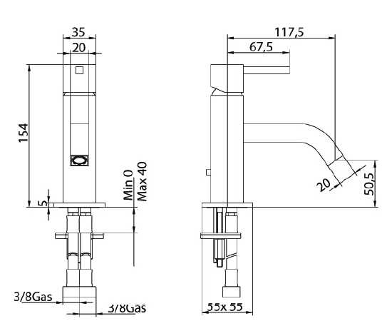 750120SN02LR Смеситель Bandini Ice Cube Santreyd - Вид №6