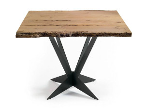 Квадратный деревянный стол briccola с железной основой