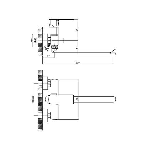 Orange Plito M16-211cr однорычажный смеситель для ванны/душа Хром sun-id-1516884 - Вид №1